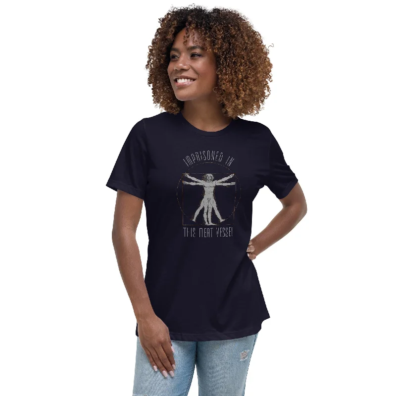 Imprisoned in this meat vessel - Women's T-Shirt Front Pockets Side Pockets Patch Pockets