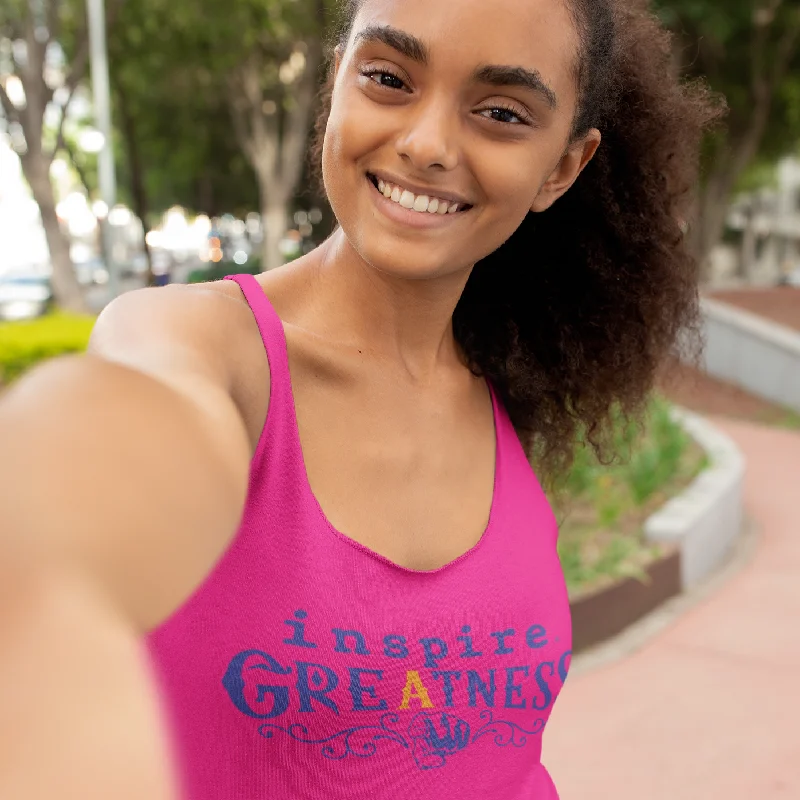 inspire Greatness Inspired By Terrance Burney Women's Racerback Tank fitted tank top