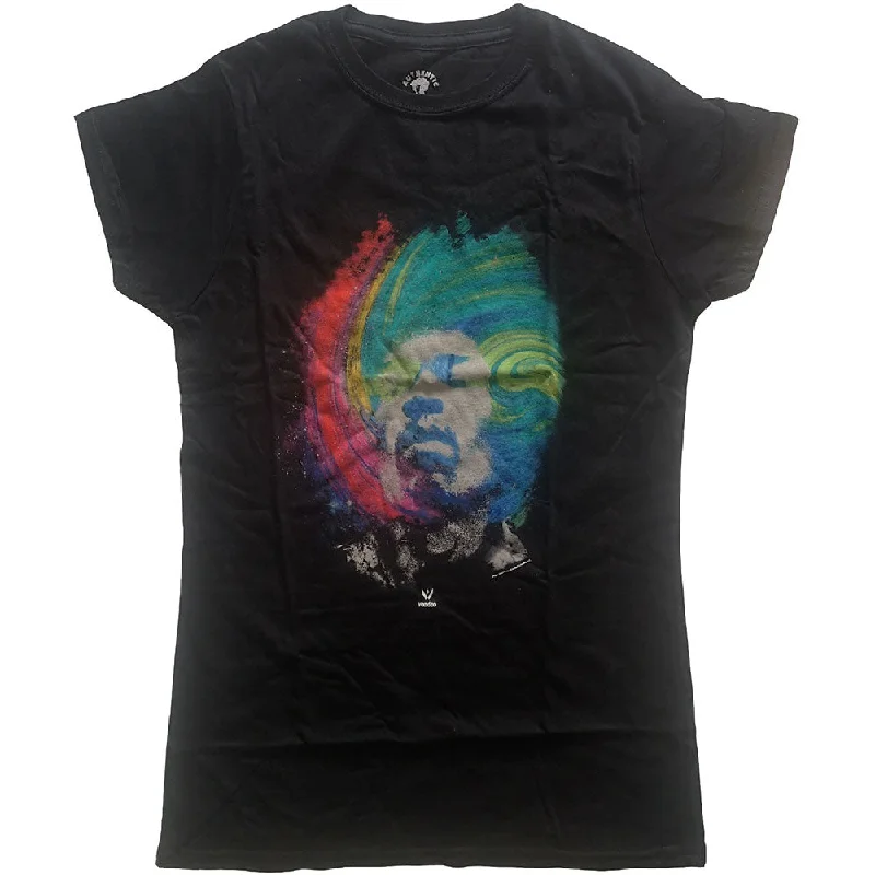 Jimi Hendrix Galaxy Ladies T-Shirt Boxy Fit Fitted Loose