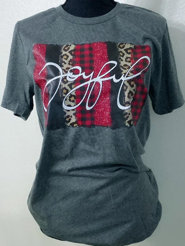 Joyful Graphic Tee Anti-Pilling Machine Wash Handmade