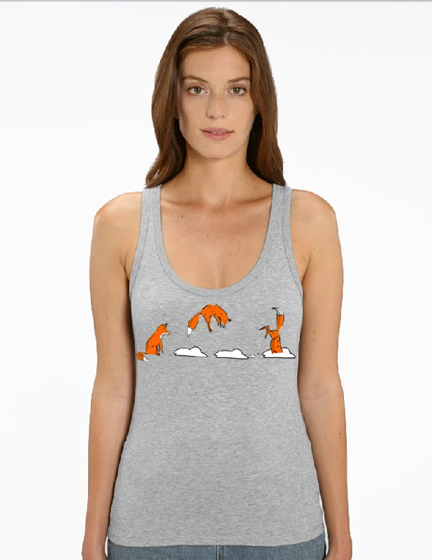 Jumping fox tank top print tank top