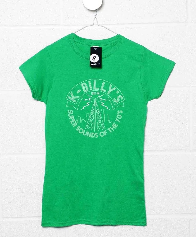 K Billy's Radio Mast Logo T-Shirt for Women Ribbed T-Shirt High Neck Heavyweight