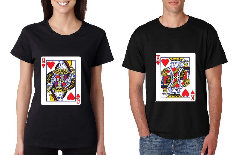 King and Queen matching couples tshirts Valentines day Fitted T-Shirt Seamless Stretchy