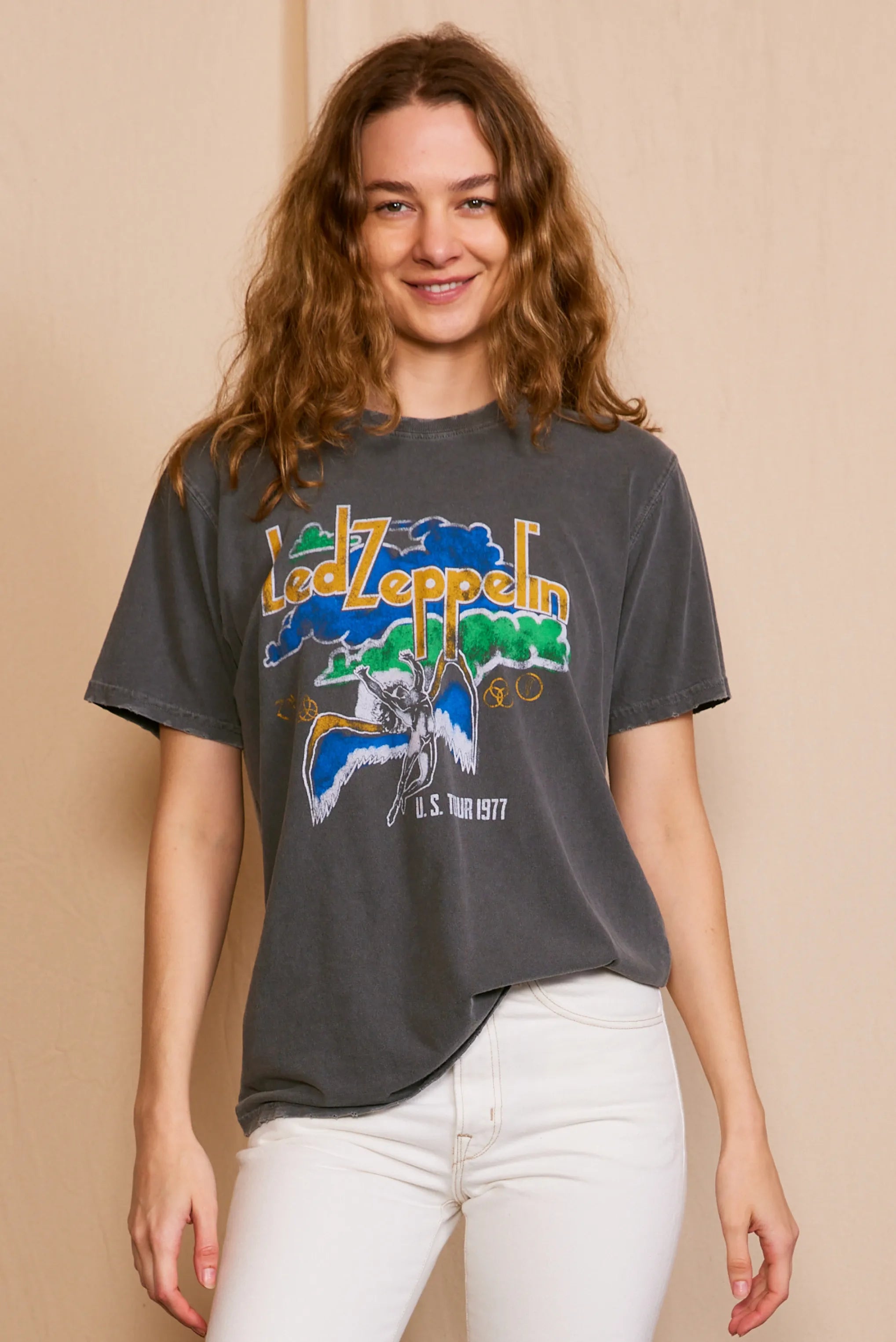 Led Zeppelin U.S Tour 1977 Tee Jersey Fabric Tulle Fabric Batik Fabric