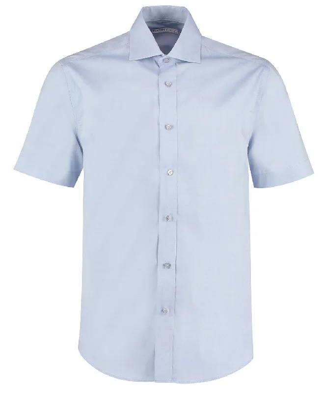 Light Blue - Executive premium Oxford shirt short-sleeved (classic fit) Cozy Warm Stylish