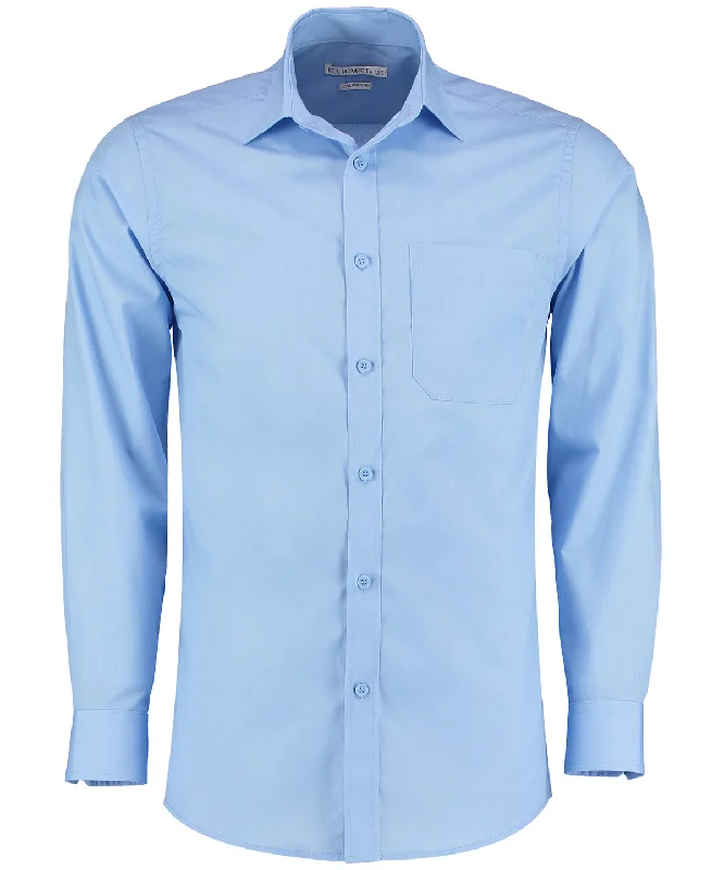 Light Blue - Poplin shirt long-sleeved (tailored fit) Striped Floral Plaid
