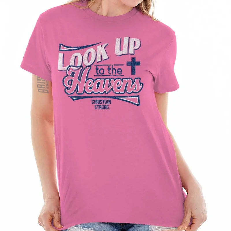 Look Up to Heavens T Shirt Striped Floral Plaid