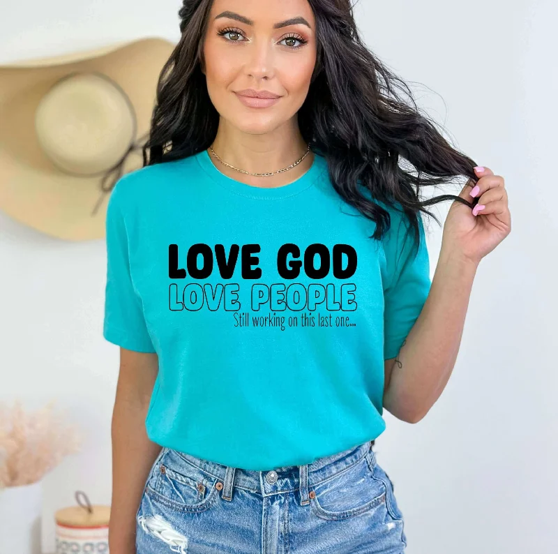 Love God Love People (still working on the last one) Ladies T-Shirt Faux Fur Fabric Real Fur Fabric Shearling Fabric