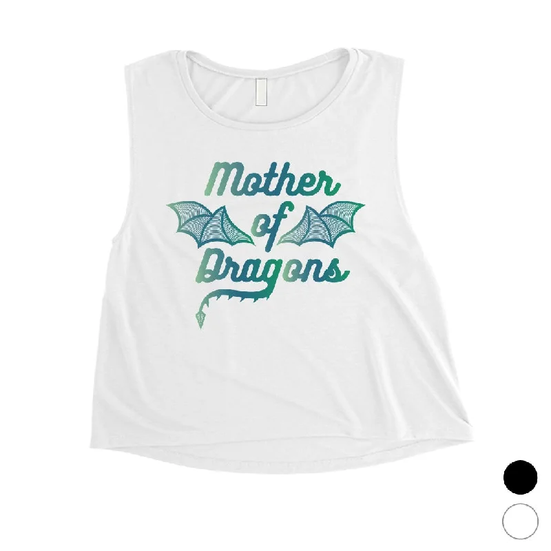 Mother Of Dragons Womens Mothers Day Crop Tank Top Best Mom Gifts spandex blend tank