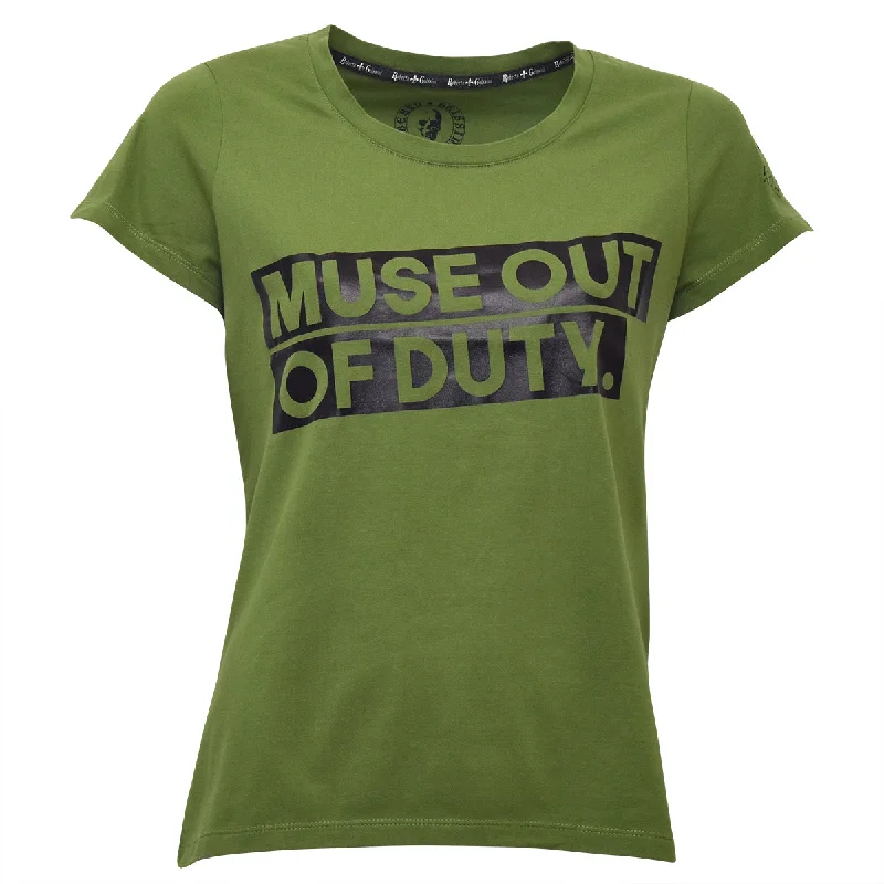 Muse Out Of Duty T-Shirt Khaki Basic T-Shirt Crew Neck Short Sleeve