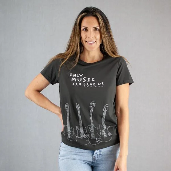 Music can save us Womens T-Shirt Elegant Classic Vintage