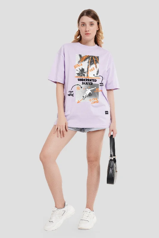 New Gen Vibe Lilac Printed T-Shirt Machine Wash Dry Clean Hand Wash