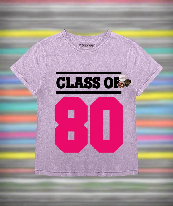Newtone Lilac starlight T-shirt "CLASS" Ribbed T-Shirt High Neck Heavyweight