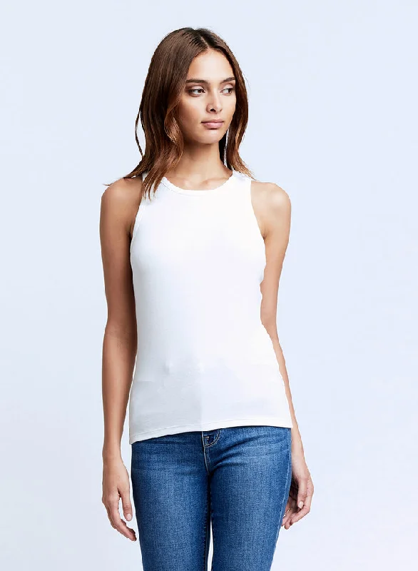 Nia Racer Back Tank 5683MMS White lounge tank top