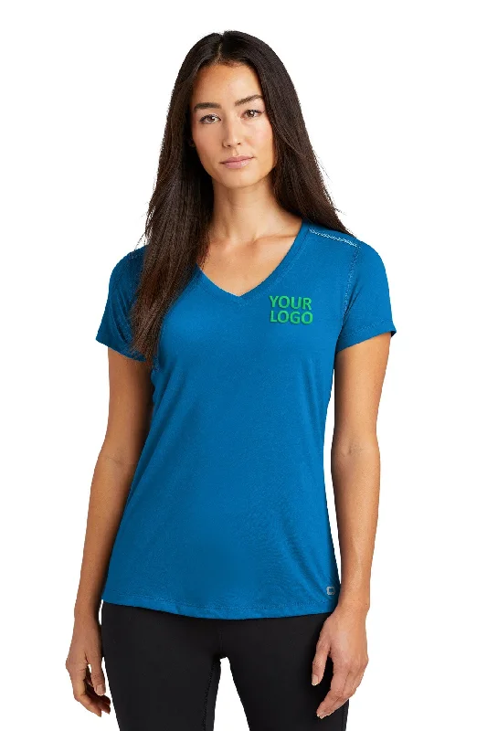 OGIO ENDURANCE Ladies Peak Custom V-Neck Tees, Bolt Blue Casual Formal Business