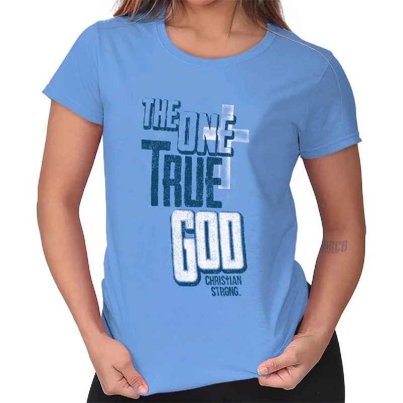 One True God Ladies T Shirt Collared T-Shirt Boat Neck A-Line