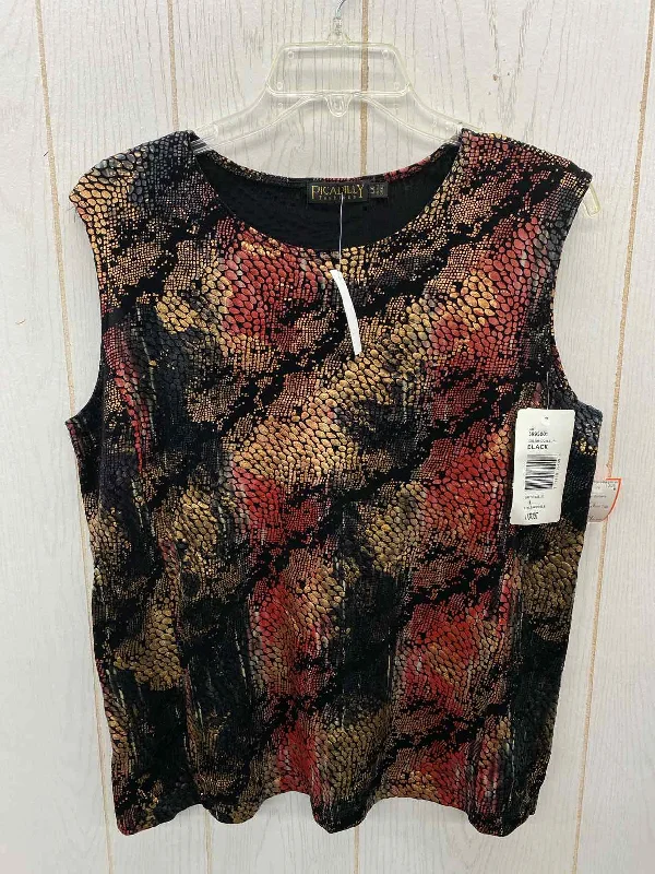 Picadilly Multi-Color Womens Size L Shirt Chenille Brocade Lace