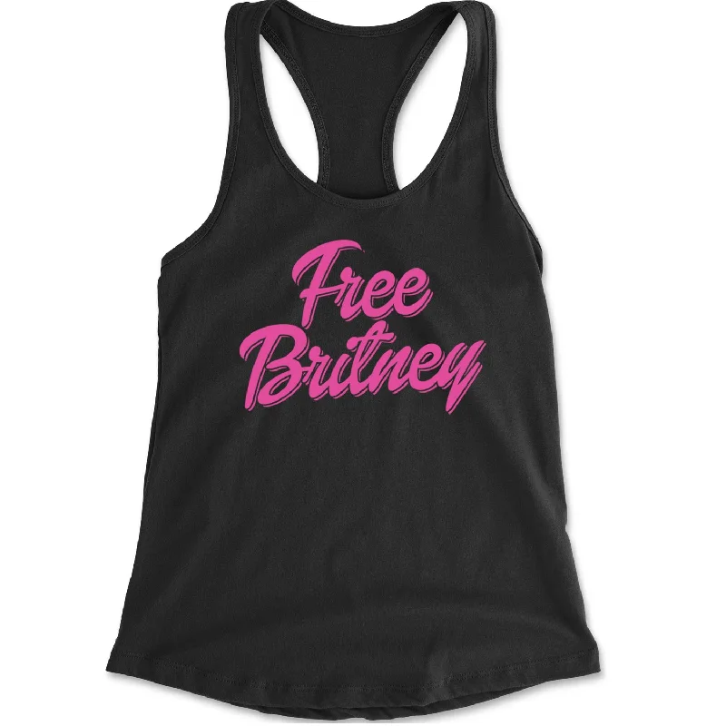 Pink Free Britney Racerback Tank Top for Women sheer tank top