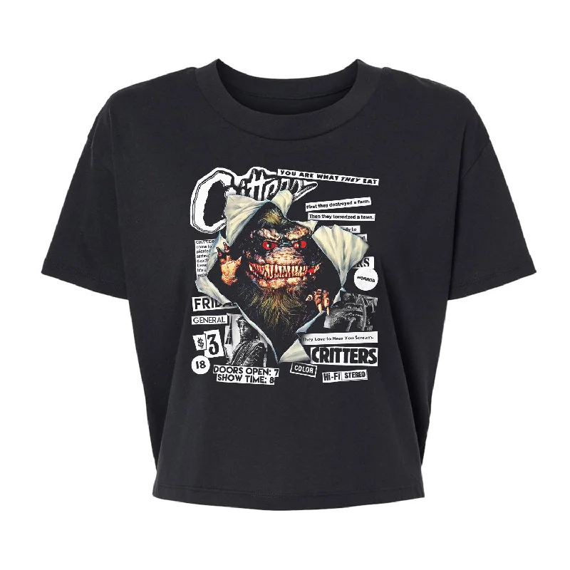 Poster Ripper - Alternative Women's Crop Tee Cotton Fabric Linen Fabric Terry Fabric