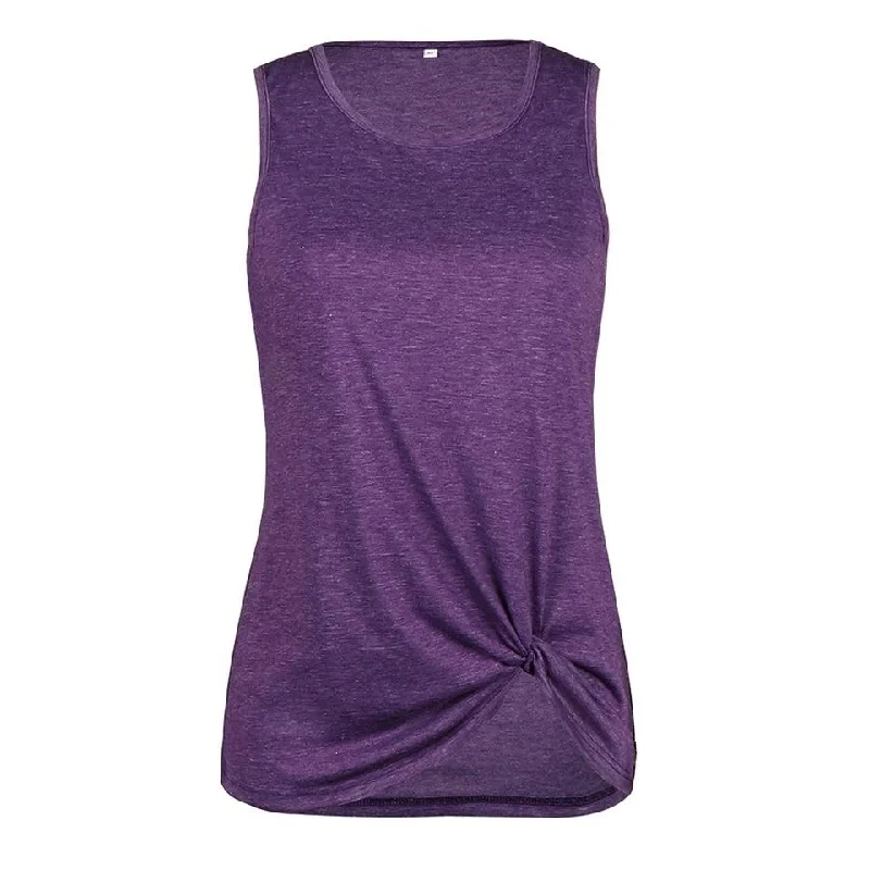 Purple Twist Hem Tank long tank top