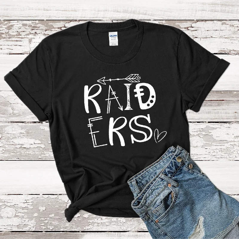 Raiders Letter Design T-Shirt Print Jacquard Patchwork