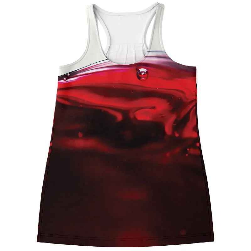 Red Wine Print Women's Racerback Tank Top turquoise tank top