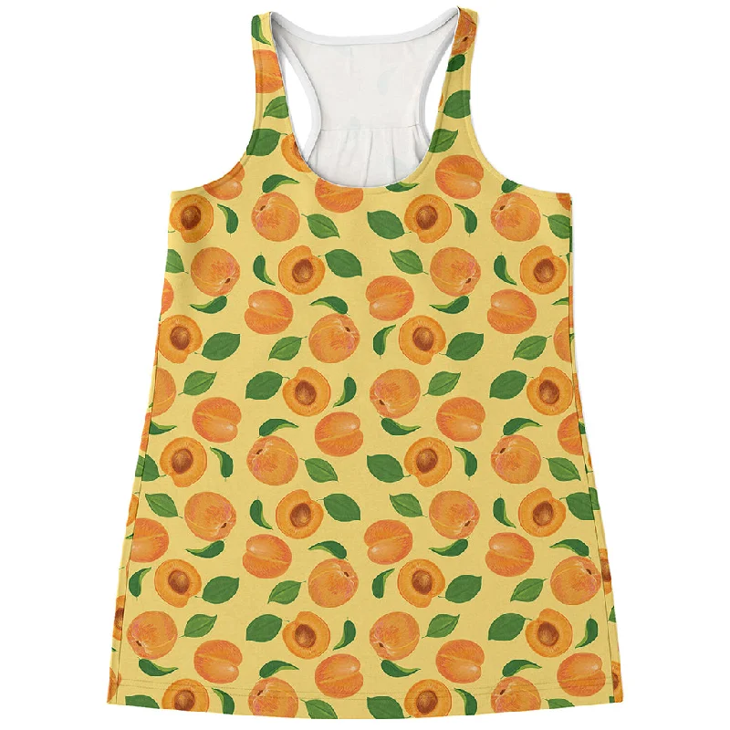 Ripe Apricot Fruit Pattern Print Women's Racerback Tank Top crossback tank top