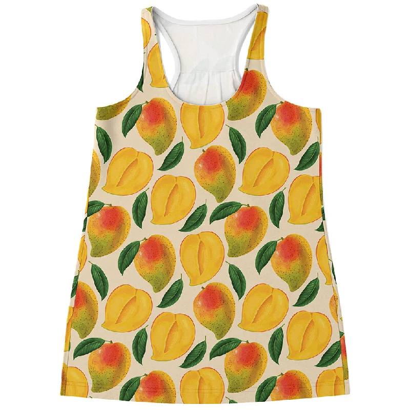 Ripe Mango Fruit Pattern Print Women's Racerback Tank Top cotton tank top