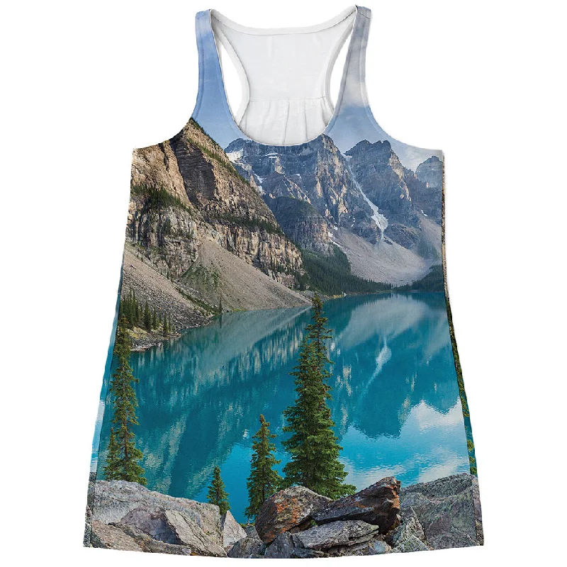 Rocky Mountain Print Women's Racerback Tank Top sage tank top