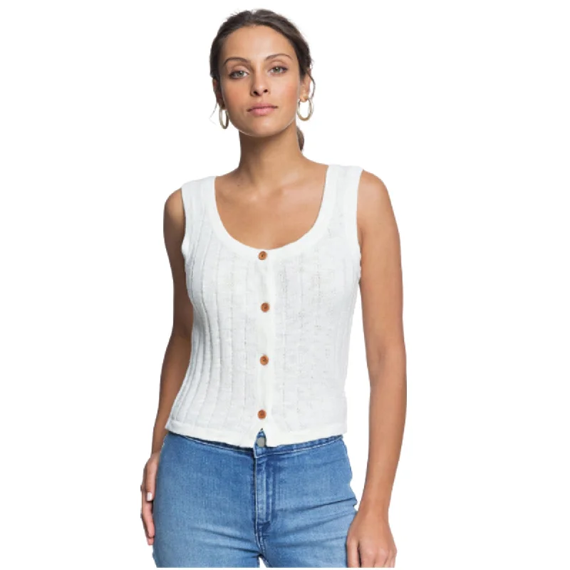 Roxy Be Sensational Buttoned Knitted Women's Tank Shirts (New - Missing Tags) navy tank top