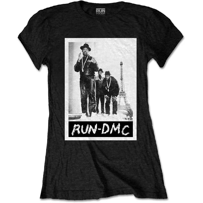 Run DMC Paris Photo Ladies T-Shirt Fitted T-Shirt Seamless Stretchy