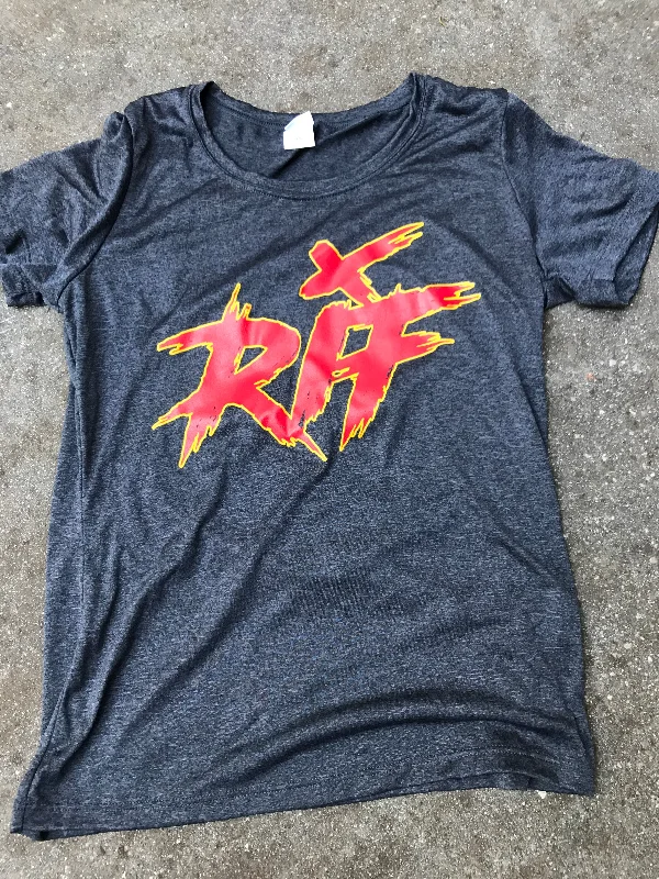 Run It Fast® Women's Graphite Heather HULK FIRE Tech Shirt Mesh Blend Leather Blend Suede Blend