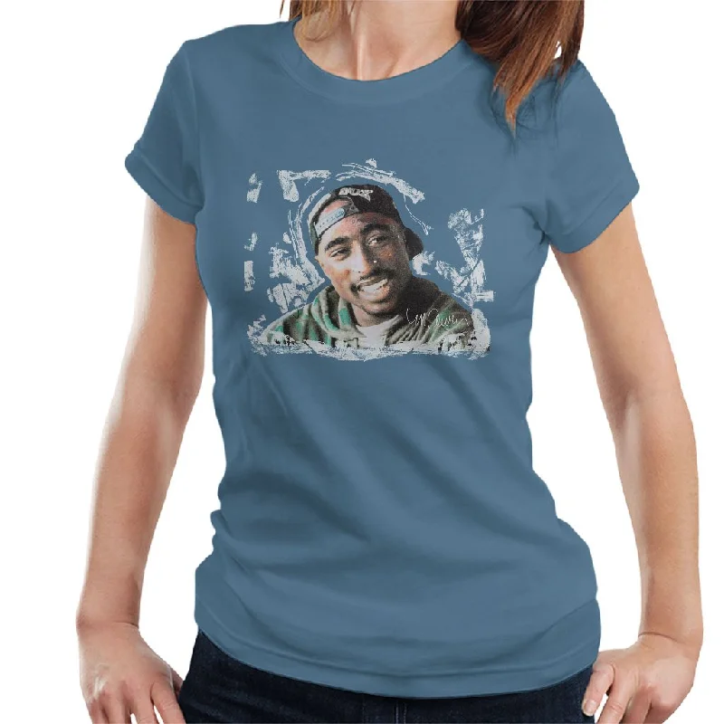 Sidney Maurer Original Portrait Of Tupac Shakur Women's T-Shirt Fashionable Trendy Casual