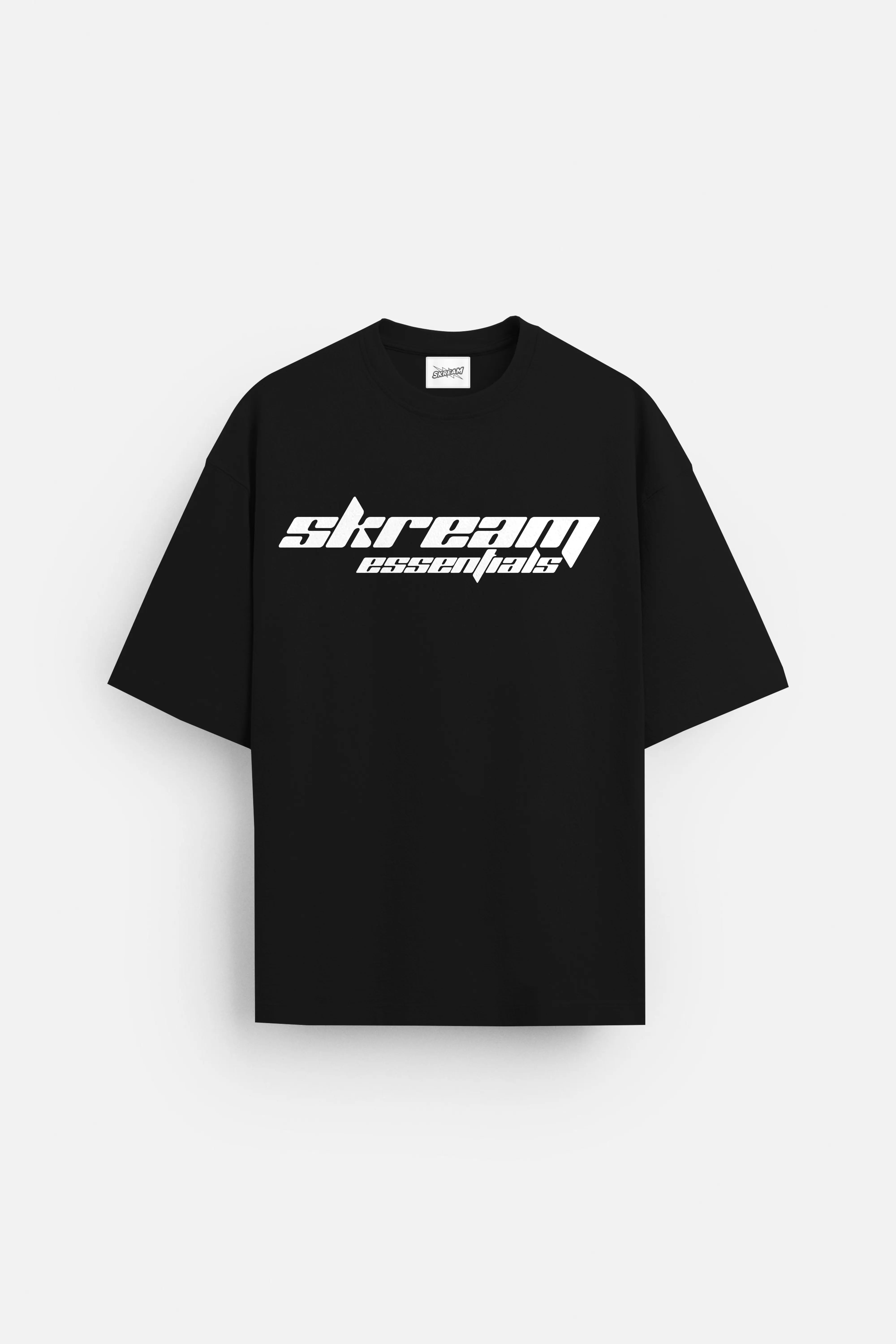 Skream Essentials Y2K Oversized T-shirt Solid Print Embellished