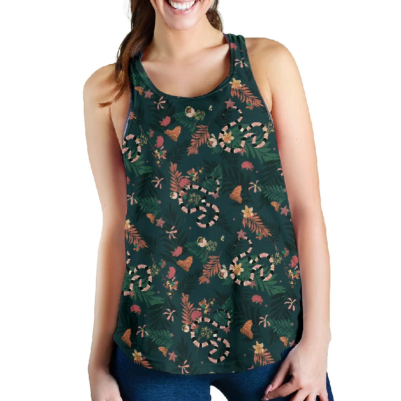 Snake forest pattern Women Racerback Tank Top lace tank top