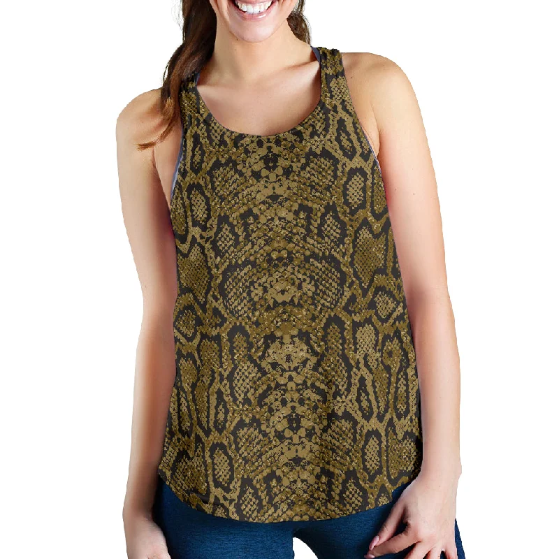 Snake skin pattern Women Racerback Tank Top ribbed tank top