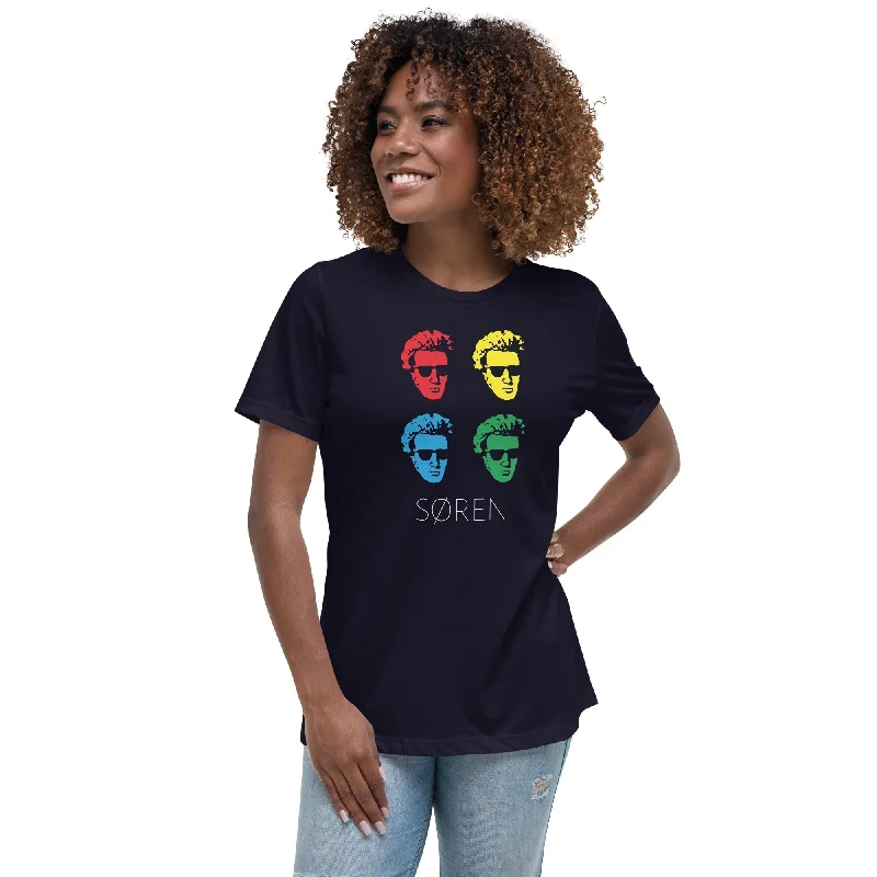 Soeren Kierkegaard Pop Art - Women's T-Shirt Solid Color Striped Floral