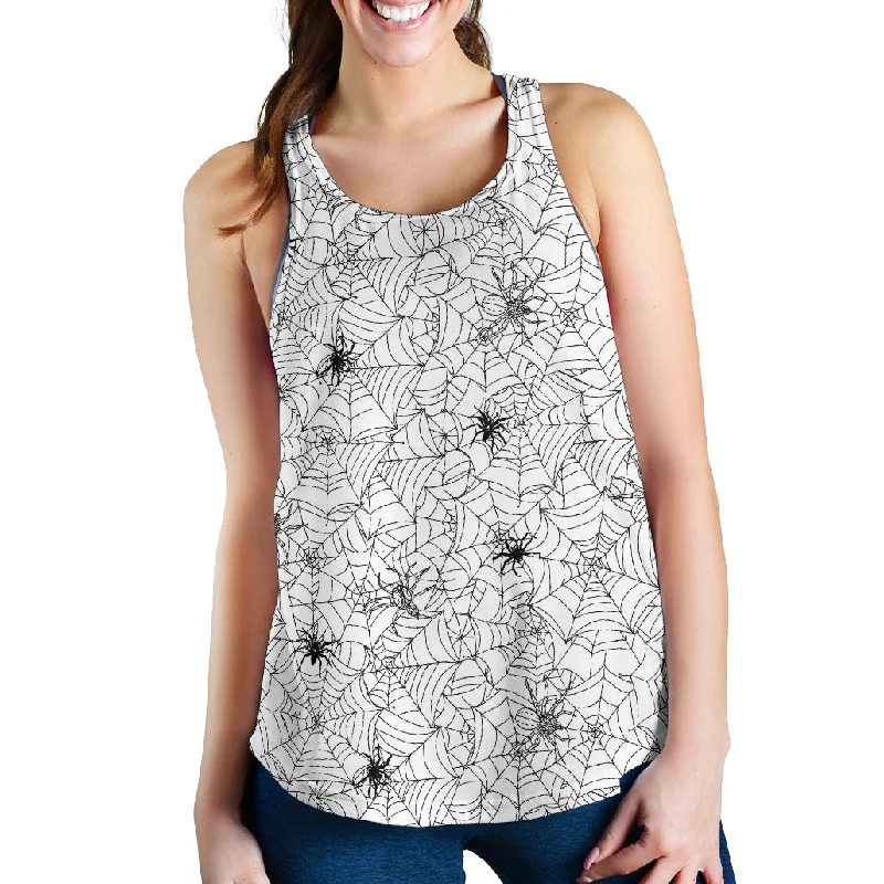 Spider web cobweb pattern Women Racerback Tank Top crew neck tank