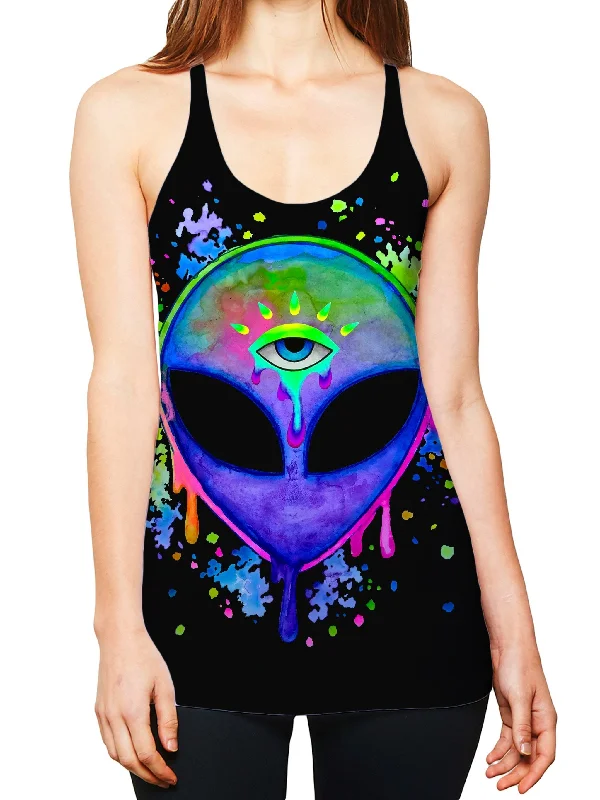 Splatter Alien Women's Tank cold shoulder tank