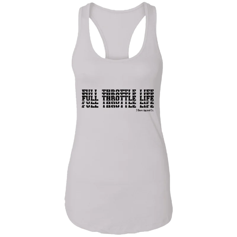 Stacked Full Throttle Life Ladies Ideal Racerback Tank floral tank top