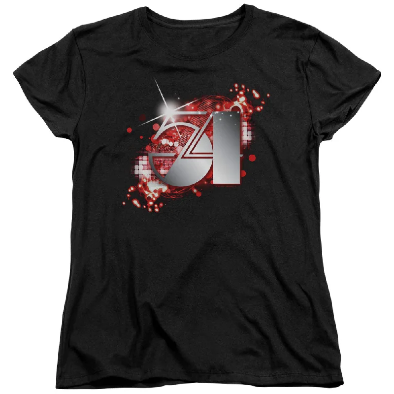 Studio 54 54 Logo Women's 18/1 100% Cotton Short-Sleeve T-Shirt Fleece Nylon Spandex
