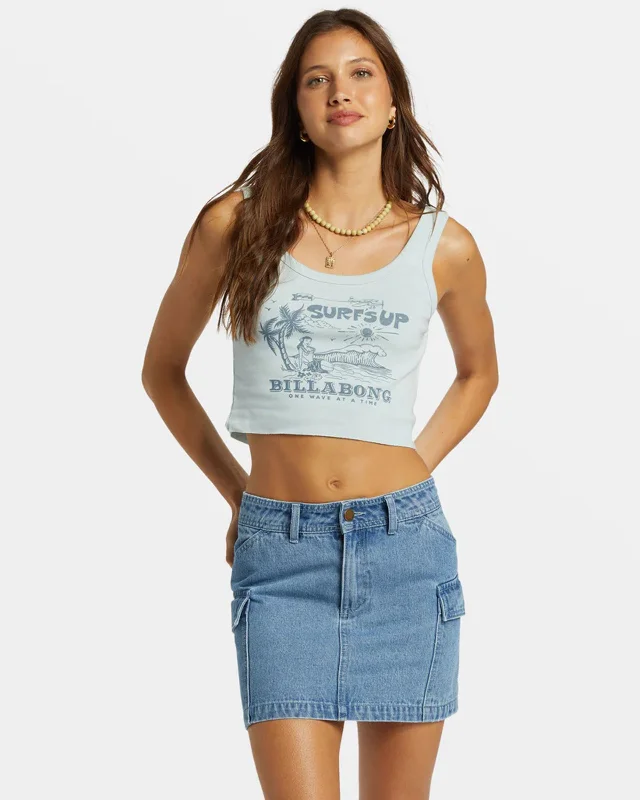 Surfs Up Cropped Tank Top trendy tank top