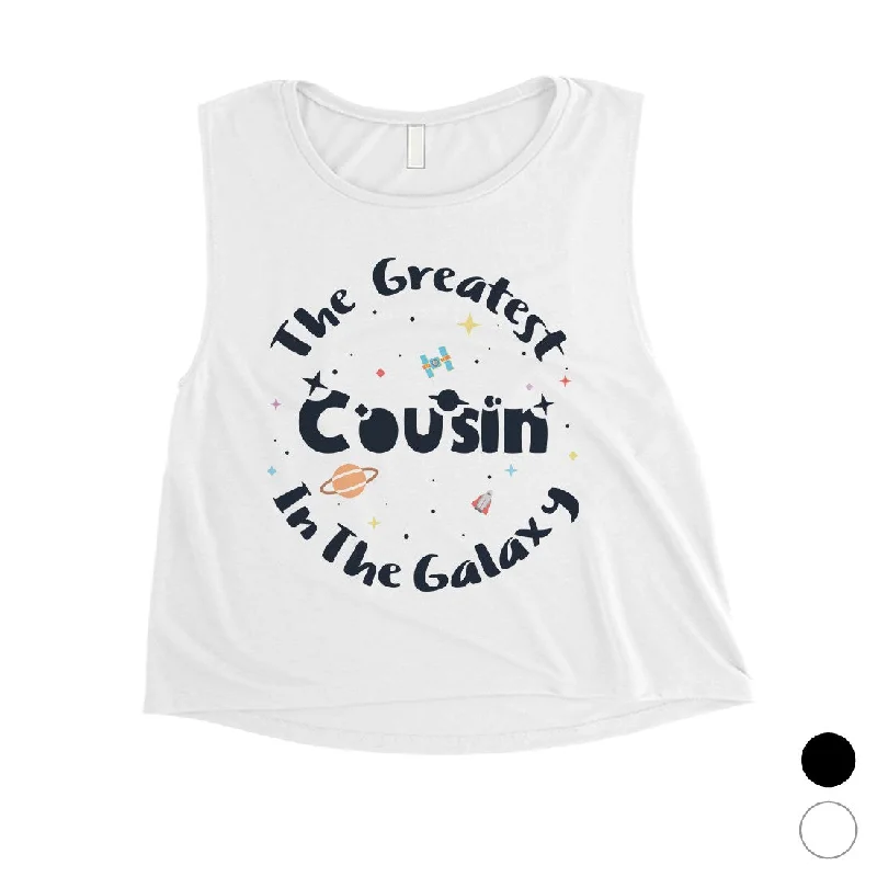 The Greatest Cousin Womens Cute Crop Tank Top Gift For Cousin athletic tank top