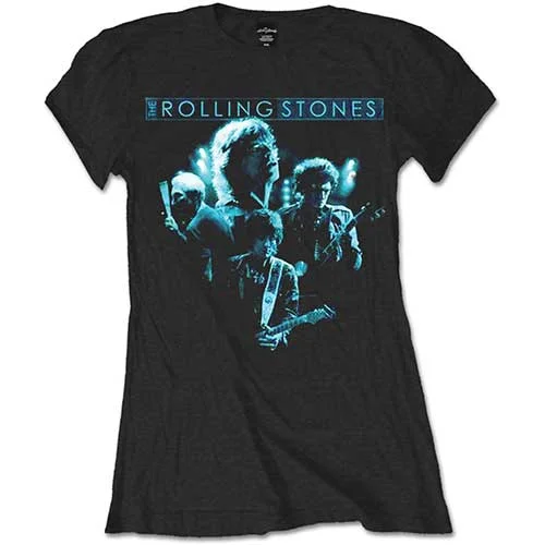 The Rolling Stones Band Glow Ladies T-Shirt Chenille Blend Fleece Blend Nylon Blend