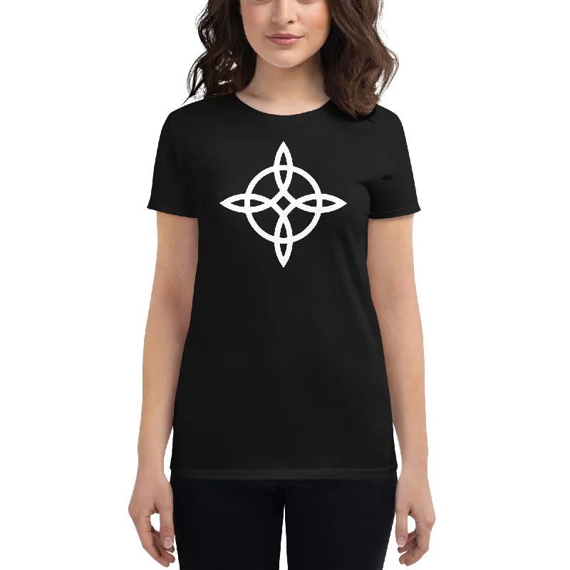 The Witches Knot Witchcraft Protection Symbol Women's Short Sleeve Babydoll T-shirt Satin Blend Silk Blend Wool Blend