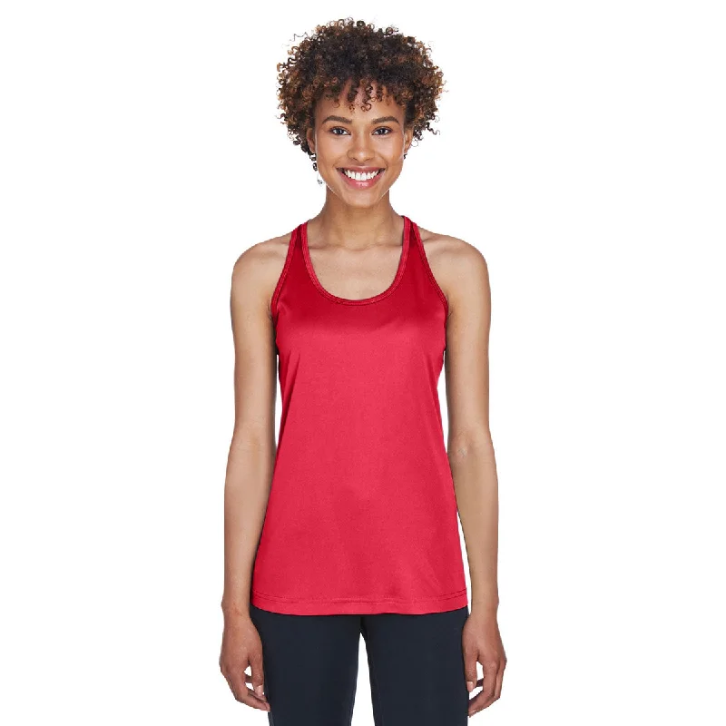 Team 365 Women's Sport Red Zone Performance Racerback Tank soft pink tank