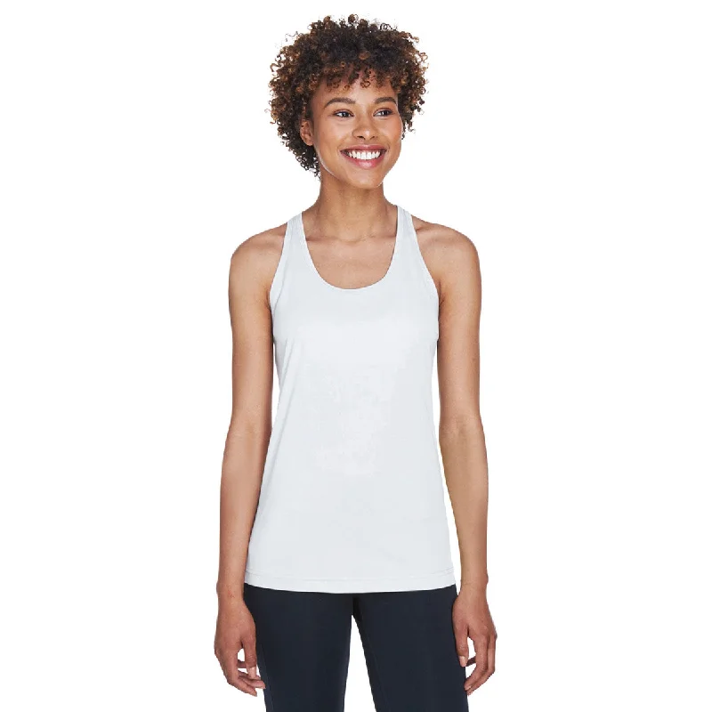 Team 365 Women's White Zone Performance Racerback Tank bold tank top