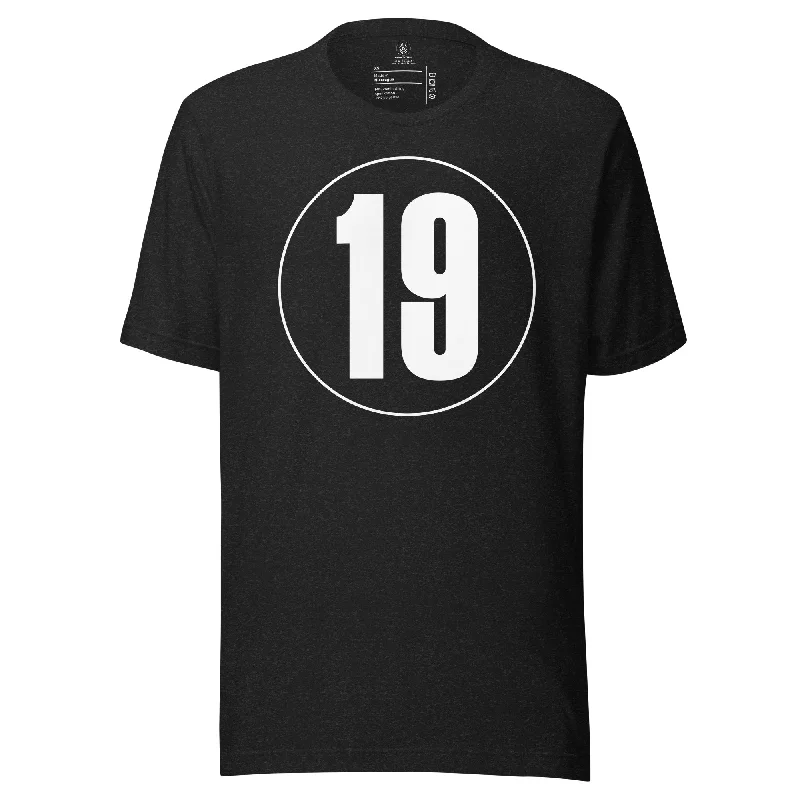 Unisex t-shirt: White on Black 19 Terry Blend Velvet Blend Canvas Blend