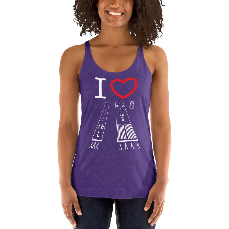 Van Nuys Airport Runways 16L - 16R Women's Racerback Tank athletic tank top