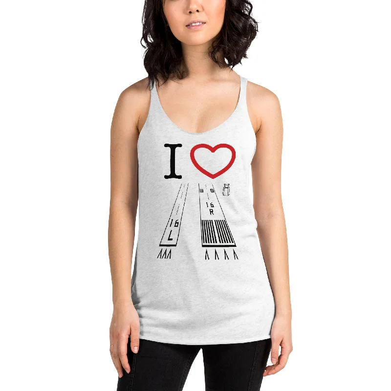 Van Nuys Airport Runways 16L - 16R Women's Racerback Tank trendy tank top